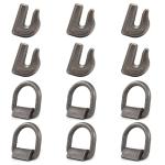 AYMMIC Heavy Duty Weld-On Forged D Ring, 1/2" D-Ring Trailer Tie Down Anchor, 3/8" Weld On Tractor Bucket Grab Hooks G70 Weldable Chain Hook,for Trailer, Truck Cargo,RV,ATV Tiedowns and More (6 Pack)