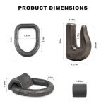 AYMMIC Heavy Duty Weld-On Forged D Ring, 1/2" D-Ring Trailer Tie Down Anchor, 3/8" Weld On Tractor Bucket Grab Hooks G70 Weldable Chain Hook,for Trailer, Truck Cargo,RV,ATV Tiedowns and More (6 Pack)
