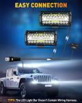 NAOEVO 7 Inch LED Light Bar, 720W 72,000LM Offroad Fog/Driving Lights LED Tractor Lights with Spot Flood Combo Beam, Waterproof LED Work Lights for Truck Boat ATV UTV, 6 Pcs (White)