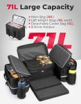 KEMIMOTO ATV Storage Bags, 71L ATV Rear Seat With Storage, 4 Wheeler Cargo Bag with Cooler, Removable Cushion, Fits Most ATVs with Rear Rack, Compatible with Polaris Grizzly Can-Am