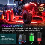 Blogole 4FT Whip Light and Rock Light Combo Kit with Spring Base, Switch, App Control, Universal for UTV/ATV/RZR/SxS/Can-am, 2 Pack