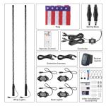 Blogole 4FT Whip Light and Rock Light Combo Kit with Spring Base, Switch, App Control, Universal for UTV/ATV/RZR/SxS/Can-am, 2 Pack