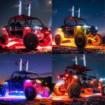 Blogole 4FT Whip Light and Rock Light Combo Kit with Spring Base, Switch, App Control, Universal for UTV/ATV/RZR/SxS/Can-am, 2 Pack