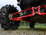 SuperATV Heavy Duty Round Tubed Rear Radius Arms/Rods for Polaris RZR XP 1000 / XP 4 1000 (2014+) - Red | Will Not Fit With Polaris Rear Bumpers