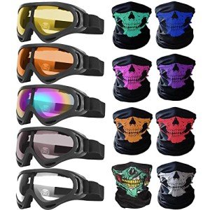 13PCS ATV Motorcycle Goggles & Skull Face Masks
