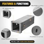 Nilight 1-1/4" x 6" Trailer Hitch Adapter