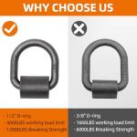 12-Pack Heavy Duty 12000LBS Weld-On D Rings