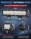 LEDKITO 12" Light Bar & 2x 4" Pod Lights