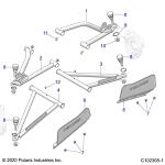 Polaris ATV Lower Right Control Arm, OEM Black