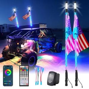 Blogole 4FT LED Whip Lights with Strobe Kit