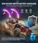 KeoBin 4FT LED Whip Lights with Remote Control