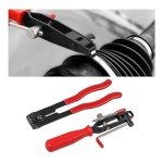Dickno 2 PCS CV Joint Boot Clamp Pliers, Heavy Duty Automotive Clamp Pliers Kit with CV Boot Clamps, Universal Ear CV Axle Boot Clamp Pliers, Vehicle Repair Tool for Car ATV UTV (Red)