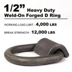 1/2" Heavy-Duty Weld-On D-Ring Tie Downs (8 Pack)