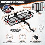 Mockins Heavy-Duty Folding Luggage Rack & Cargo Bag