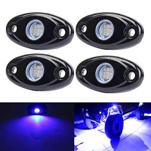 Blue LED Rock Lights with 4 Waterproof Pods