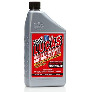 Lucas Oil 20W-50 Synthetic Motorcycle Oil 1 Quart
