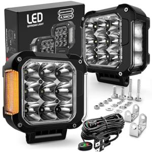 4.5" LED Pod Lights with Amber Side Marker