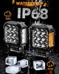 4.5" LED Pod Lights with Amber Side Marker