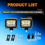 21-Inch LED Light Bar Kit with 4-Inch Pods