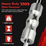 limontek Inner CV Axle Puller Removal Tool with Slide Hammer & 48mm 63mm CV Joint Fork Adapter, Front Wheel Drive Axle Puller Slide Hammer Set