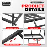 Adjustable Gelacie Truck Bed Rack for ATV/UTV