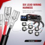 Nilight LED Light Bar Wiring Harness Kit 12V