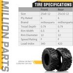 All Terrain ATV UTV Tire Set 25x8-12, 25x10-12