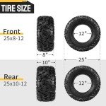All Terrain ATV UTV Tire Set 25x8-12, 25x10-12