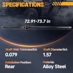 ATVMaster Rear Propeller Drive Shaft for Polaris RZR