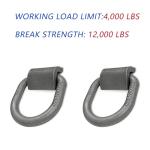 Heavy Duty Weld-On D-Ring Tie Downs, 4-Pack