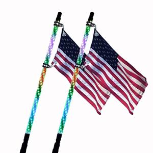 S7 Remote Control RGB LED Whip Lights 2-Pack