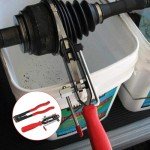 Dickno 2 PCS CV Joint Boot Clamp Pliers, Heavy Duty Automotive Clamp Pliers Kit with CV Boot Clamps, Universal Ear CV Axle Boot Clamp Pliers, Vehicle Repair Tool for Car ATV UTV (Red)