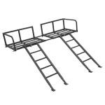 ALMULOO Adjustable Raised Truck Bed Rack for ATV UTV Extra Storage Space Steel Black