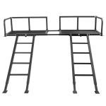 ALMULOO Adjustable Raised Truck Bed Rack for ATV UTV Extra Storage Space Steel Black