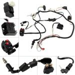 Full Electric Wire Harness Wiring Harness Loom CDI Coil Solenoid Kit for 4 Stroke Engine GY6 125cc 150cc Quad Go Kart ATV Scooter Buggy 4-Wheeler