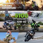 Motul 5100 4T 10W40 Motorcycle Oil - Technosynthese Semi-Synthetic with Ester - API SP JASO MA2 - For Street, Off-Road, ATV, UTV - Smooth Shifting & Engine Protection 4L