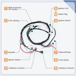 sthus 150CC GY6 Wiring Harness Wire Loom Stator CDI Switch Electrics Assembly for 4-Stroke Engine 150CC 125CC Go Kart ATV Scooter Buggy