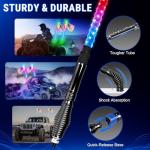 RGB LED Whip Lights with Remote Control - 2 Pack