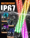 Auxbeam 2FT RGB LED Whip Lights with Control