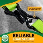 STARLEAPARTS 4 Pack Axle Tie Down Straps with Protective Sleeve - 2 Inch x 38 Inch - Axle Straps Heavy Duty with Larger D Rings - 10,000lbs Premium Axle Straps for Truck, ATV, Trailer, UTV
