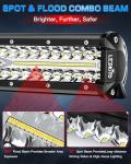 LEDKITO 12" Light Bar & 2PCS 4" LED Pods