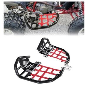 Honda 400EX 400X Aluminum Nerf Bars with Red Nets