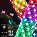 RGB LED Whip Lights with Remote Control - 2 Pack