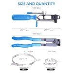 Qulable CV Joint Boot Clamp Pliers - 22Pcs CV Boot Clamps Kit Auto Repair Tool Automotive Hose Axle Plier CV Clamp Tool for Most Cars (2Pcs Clamp Pliers + 10 Pairs Adjustable CV Boot Clamps) Blue