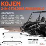 Kojem 3-in-1 Folding Windshield for Kawasaki Teryx