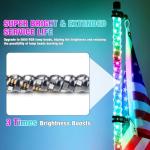 5FT RGB LED Whips Light for ATVs and UTVs