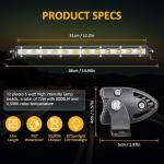 Zmoon 12in Waterproof LED Light Bar for ATVs