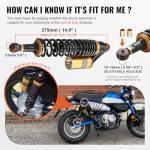 375mm Universal ATV Shock Absorbers - Black & Gold