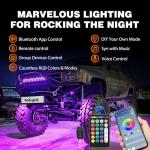 Nilight RGB LED Rock Lights Kit for ATVs