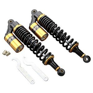Adjustable 13.5" ATV Air Shock Absorbers (Gold/Black)